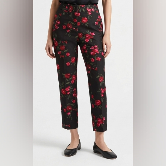Talbots Pants - Talbots Heritage Petite Pants with Red Floral Print Size 8P Like New